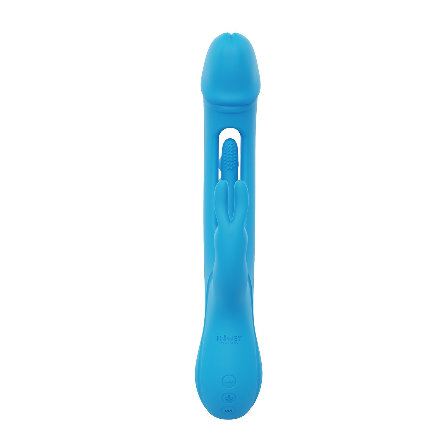 TRILUX Kinky Finger Rabbit Vibrator with Anal Beads, Blue, Toys   – shown in product photo,  